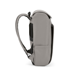 Faux leather backpack with laptop compartment, 20 L light grey colour third view
