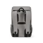 Faux leather backpack with laptop compartment, 20 L light grey colour rear view