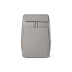 Faux leather backpack with laptop compartment, 20 L light grey colour front view