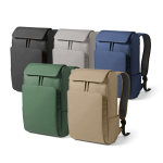 Faux leather backpack with laptop compartment, 20 L