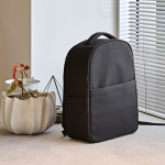 Urban recycled plastic backpack with trolley strap 17” black colour ambient view