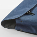 Recycled cotton backpack with synthetic leather details 25 L blue colour second detail view