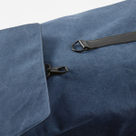 Recycled cotton backpack with synthetic leather details 25 L blue colour fourth detail view