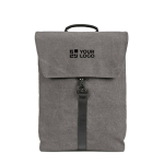 Recycled cotton backpack with synthetic leather details 25 L main view