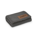 Wool and recycled plastic blanket with personalised patch 270 g/m2 dark grey colour