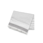 Recycled cotton blanket with stripes 220 g/m2 dark grey colour front view