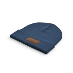 Wool and RPET hat with patch blue colour second view