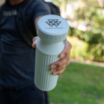 Recycled stainless steel bottle with LED indicators 650 ml white colour second ambient view