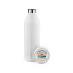 Recycled stainless steel bottle with LED indicators 650 ml white colour