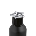 Double-wall recycled steel bottle with wheel lid 750 ml black colour third view