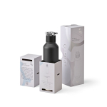 Double-wall recycled steel bottle with wheel lid 750 ml black colour fourth view