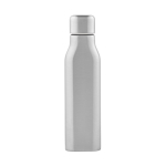Leakproof recycled steel bottle with industrial style 1L silver colour rear view