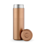 Double-wall recycled stainless steel bottle 500 ml bronze colour front view
