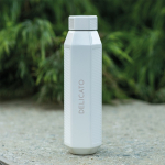 Leak-proof hexagonal recycled stainless steel bottle 500 ml white colour