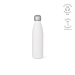 Bottle with anti-drip cap in many colours, 500 ml white colour