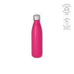 Bottle with anti-drip cap in many colours, 500 ml fuchsia colour