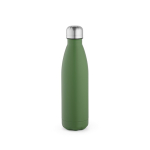 Bottle with anti-drip cap in many colours, 500 ml military green colour front view
