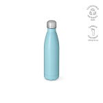 Bottle with anti-drip cap in many colours, 500 ml light blue colour