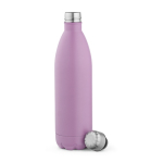 Engraved, recycled stainless steel leak-proof bottle 1L violet colour second view