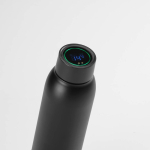 Recycled steel bottle with wireless charging and leakproof closure 610 ml black colour second view
