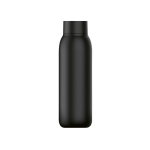 Recycled steel bottle with wireless charging and leakproof closure 610 ml black colour front view