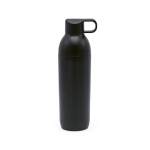 Recycled steel bottle with double opening, 600 ml black colour