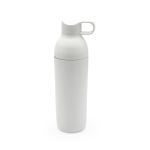 Recycled steel bottle with double opening, 600 ml white colour