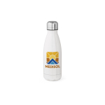Recycled steel bottle with leak-proof lid, 400 ml white colour second view