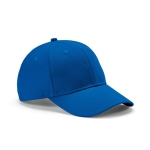 6-panel recycled cotton cap with metal buckle, 280 g/m2 blue colour