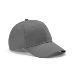 6-panel recycled cotton cap with metal buckle, 280 g/m2 grey colour