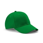 6-panel recycled cotton cap with metal buckle, 280 g/m2 green colour