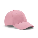 6-panel recycled cotton cap with metal buckle, 280 g/m2 pink colour