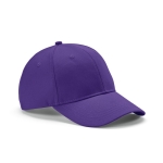 6-panel recycled cotton cap with metal buckle, 280 g/m2 violet colour