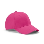 6-panel recycled cotton cap with metal buckle, 280 g/m2 fuchsia colour