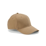 6-panel recycled cotton cap with metal buckle, 280 g/m2 camel colour