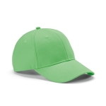 6-panel recycled cotton cap with metal buckle, 280 g/m2 light-green colour