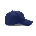 6-panel recycled cotton cap with metal buckle, 280 g/m2 navy-blue colour third view