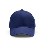 6-panel recycled cotton cap with metal buckle, 280 g/m2 navy-blue colour front view