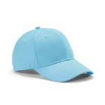 6-panel recycled cotton cap with metal buckle, 280 g/m2 light blue colour