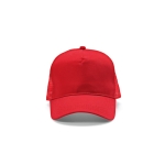 5 panel hat made of recycled cotton, 220 g/m2 red colour front view