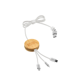 5-in-1 bamboo and eco-plastic charging cable with wireless charging 1m main view