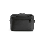 Recycled plastic cool bag with double carry handles 7.5L black colour front view