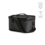 Recycled plastic cool bag with double carry handles 7.5L black colour