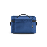 Recycled plastic cool bag with double carry handles 7.5L blue colour rear view