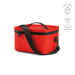 Recycled plastic cool bag with double carry handles 7.5L red colour