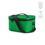 Recycled plastic cool bag with double carry handles 7.5L green colour