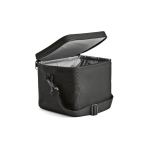 Insulated recycled plastic cool bag with wide opening 10L black colour ambient view
