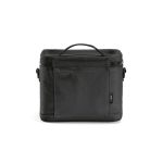 Insulated recycled plastic cool bag with wide opening 10L black colour rear view