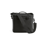 Insulated recycled plastic cool bag with wide opening 10L black colour fourth detail view