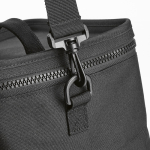 Insulated recycled plastic cool bag with wide opening 10L black colour detail view